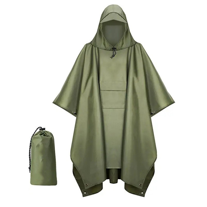 Outdoor Hooded Rain Poncho for Adult Motorcycle Rain Coat Waterproof Lightweight Unisex Raincoat Jacket for Hiking Camping