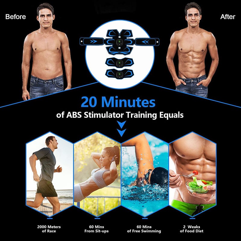 Smart Electric EMS Muscle Trainer Muscle Stimulator Abdominal Trainer EMS Fitness Abdominal Massager For Arm Back Foot Training