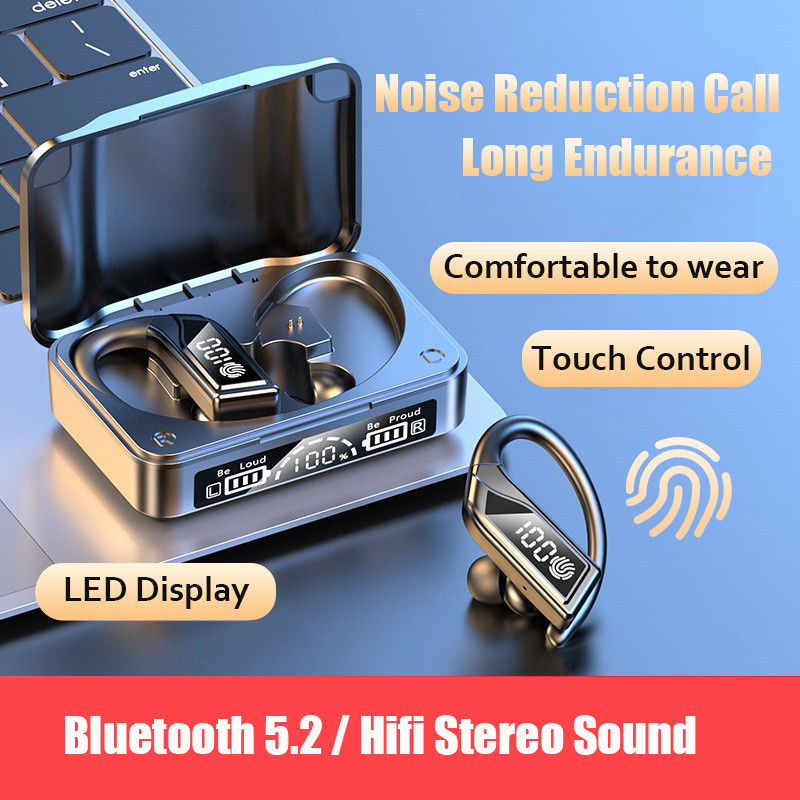 Q8 TWS Bluetooth Earphone Wireless Headphones With Mic Ear-Hook Business Stereo Earbuds Waterproof Noise Cancelling Headset