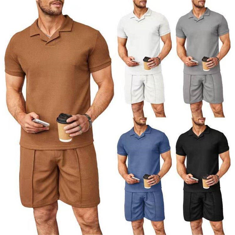Casual Men's T-shirt Shorts Set Sportswear for Male Short Sleeve Shorts Suit Men T-shirt Suit Summer Beach Shorts Tracksuits
