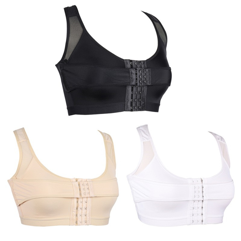 Women Front Closure Gather Bras Post-Surgery Shaper Underwear Bras Compression Posture Corrector Bralette with Breast Support
