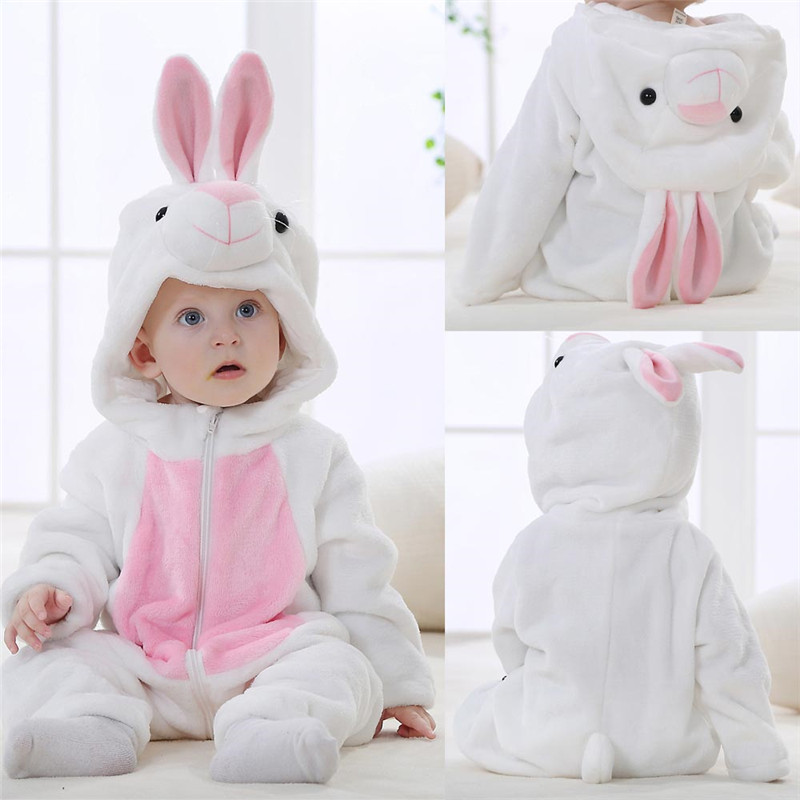 Newborn Baby Rompers Boy and Girl Hooded Jumpsuit Animal Cartoon Costume Baby Clothes Toddler Kigurumi Onesies Babies Crawling