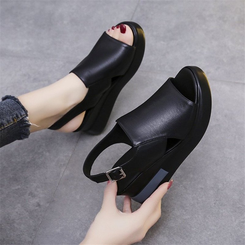 Summer Wedge Shoes for Women Sandals Open Toe High Heels Slippers Casual Ladies Buckle Strap Sandals Fashion Female Footwear