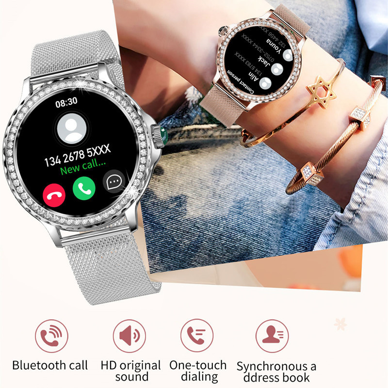 NX19 Ladies Smart Watch for Girl Bluetooth Heart Rate Smartwatch Women's Wristwatch Fitness Bracelet Waterproof Wrist Watches