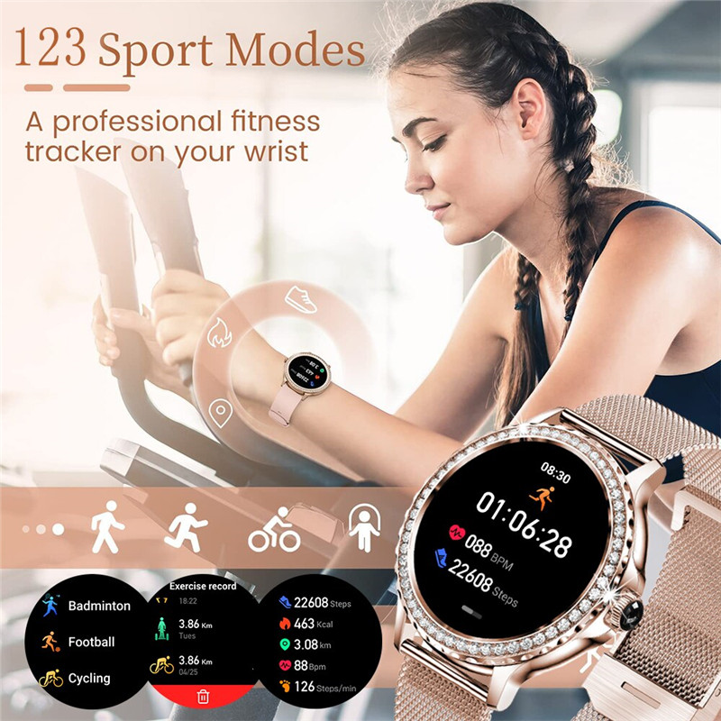 NX19 Ladies Smart Watch for Girl Bluetooth Heart Rate Smartwatch Women's Wristwatch Fitness Bracelet Waterproof Wrist Watches