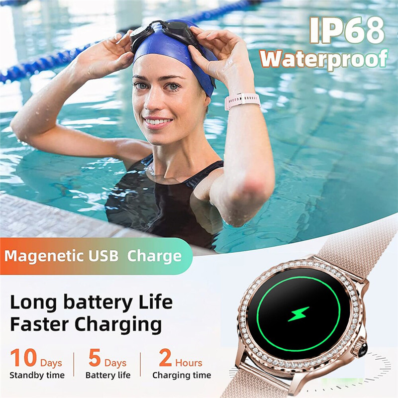 NX19 Ladies Smart Watch for Girl Bluetooth Heart Rate Smartwatch Women's Wristwatch Fitness Bracelet Waterproof Wrist Watches