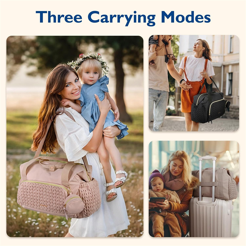 Mommy Diaper Bag Baby Stroller Organizer Backpack Large Capacity Outdoor Travel Maternity Bag with Insulated Pocket Changing Pad