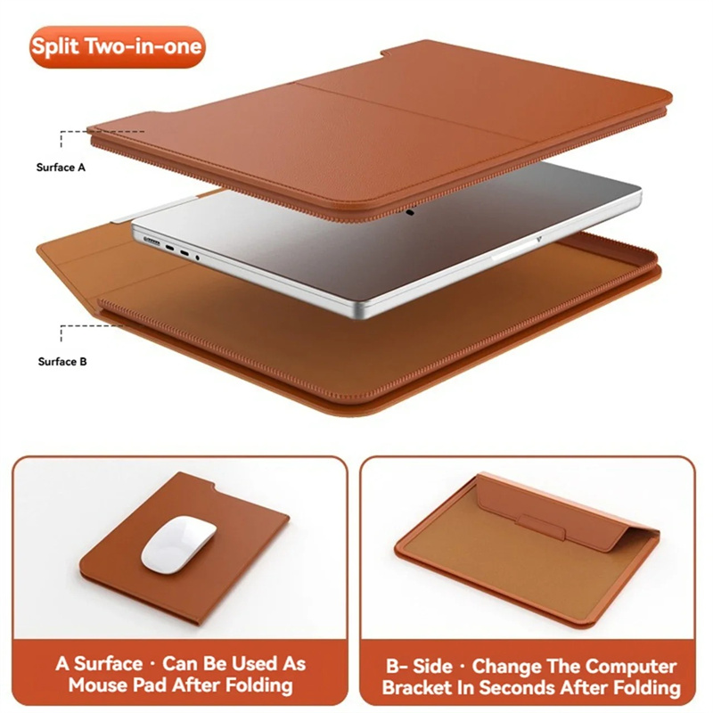 13/14/15/16 Inch Laptop Sleeve Case with Stand Automatic Closing Envelope Carrying Pouch Laptop Protective Cover For MacBook HP