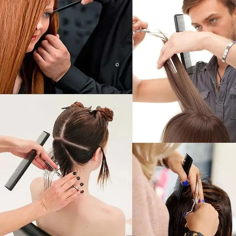 10pcs/lot Black Makeup Comb Set Styling Hairdressing Comb Barber Hair Cut Comb Training Tail Combs Salon Stylist Tools