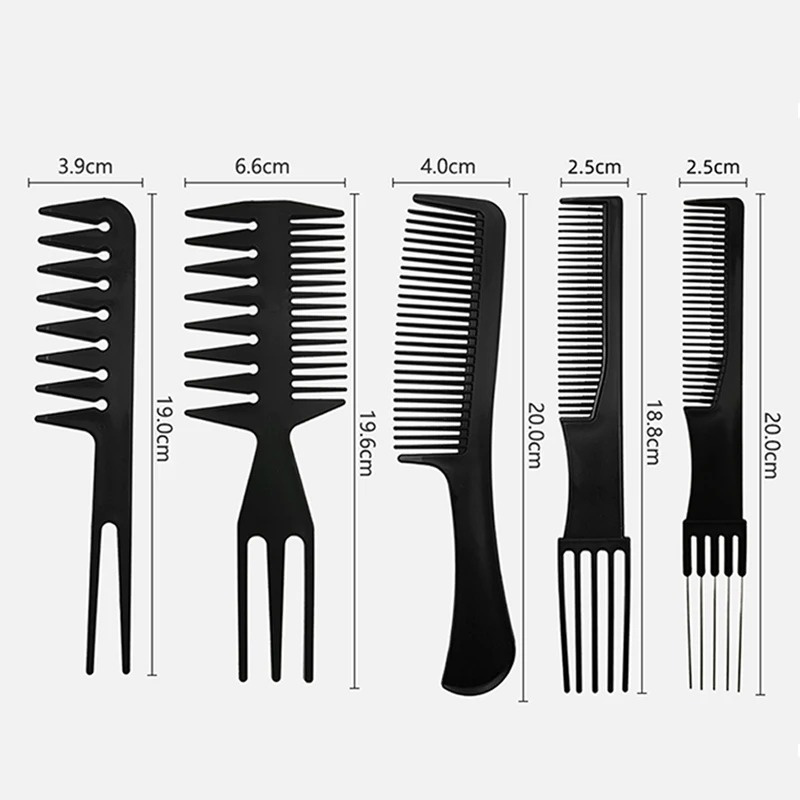 10pcs/lot Black Makeup Comb Set Styling Hairdressing Comb Barber Hair Cut Comb Training Tail Combs Salon Stylist Tools