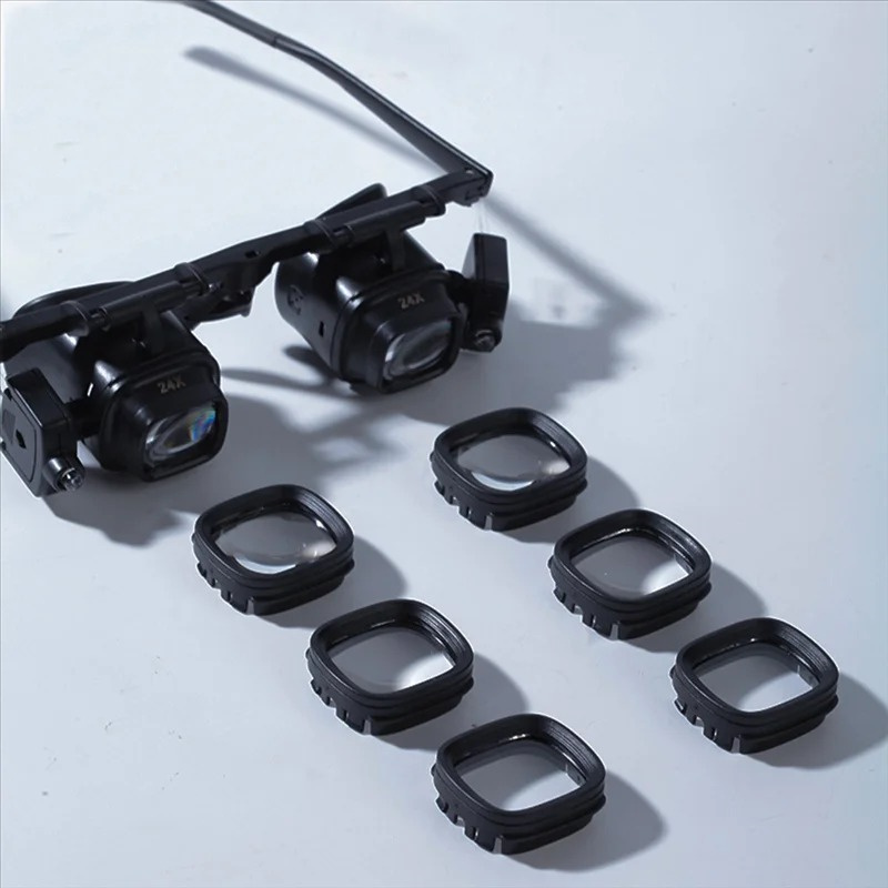 2X-24X LED Light Watch Clock PCB Jewelry Repair Antique Check Loupe Binoculars Magnifier Hands Free Reading Magnifying Glasses