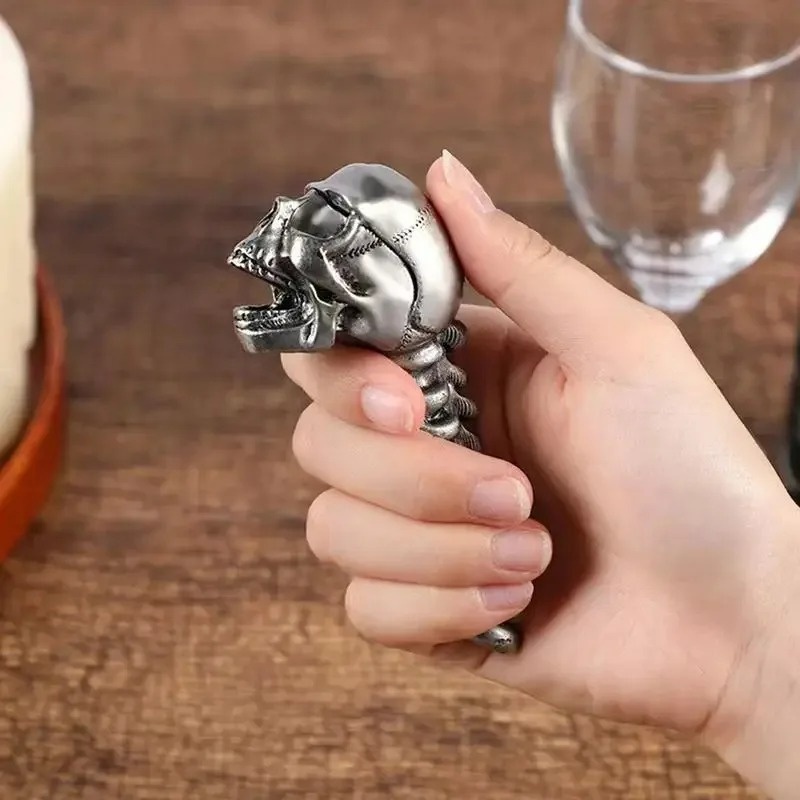 Halloween Skull Bottle Opener Stainless Steel Beer Opener Creative Novelty Gift For Party Bar Accessories Practical Joke Prop