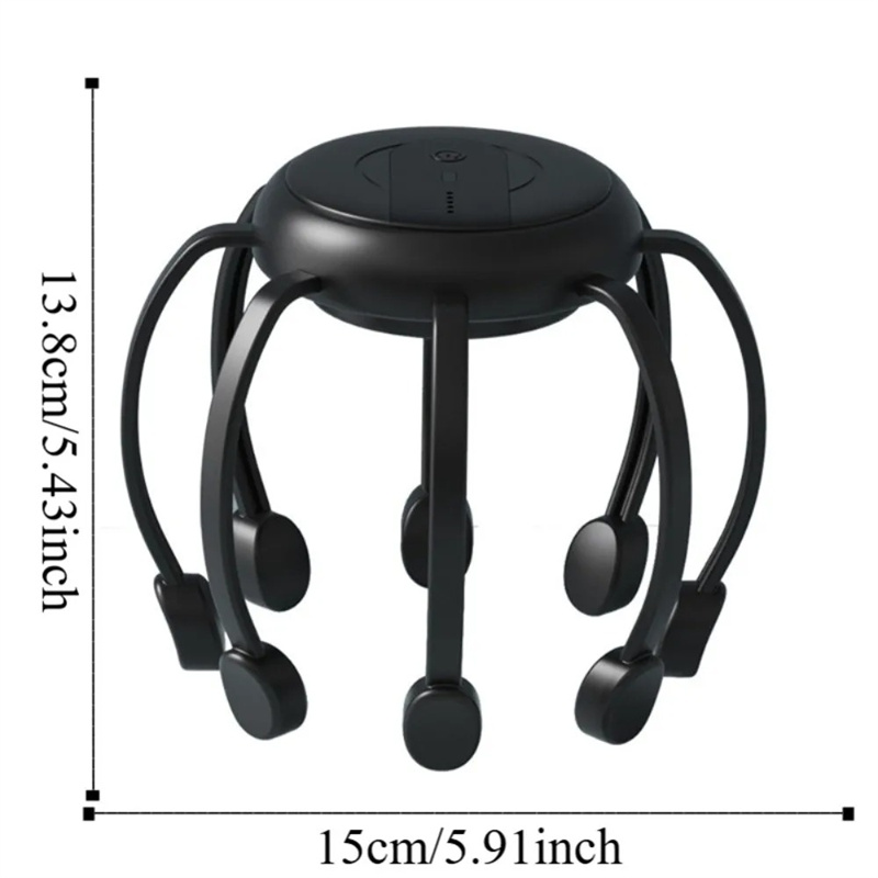 Electric Octopus Head Massager 5 Mode Scalp Massager for Stress Relief & Sleep Improvement USB Rechargeable Head Therapy Tool