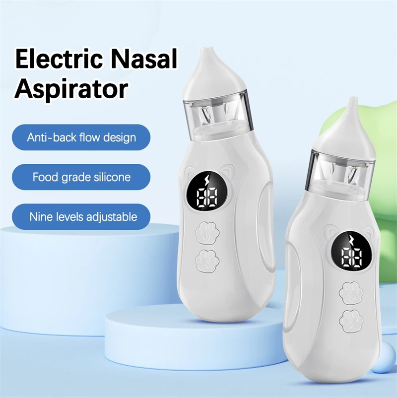 Electric Baby Nasal Aspirator Newborn Smart Nose Cleaner 9-Speed Snot Booger Suction Device Low Noise Toddler Mucus Sucker