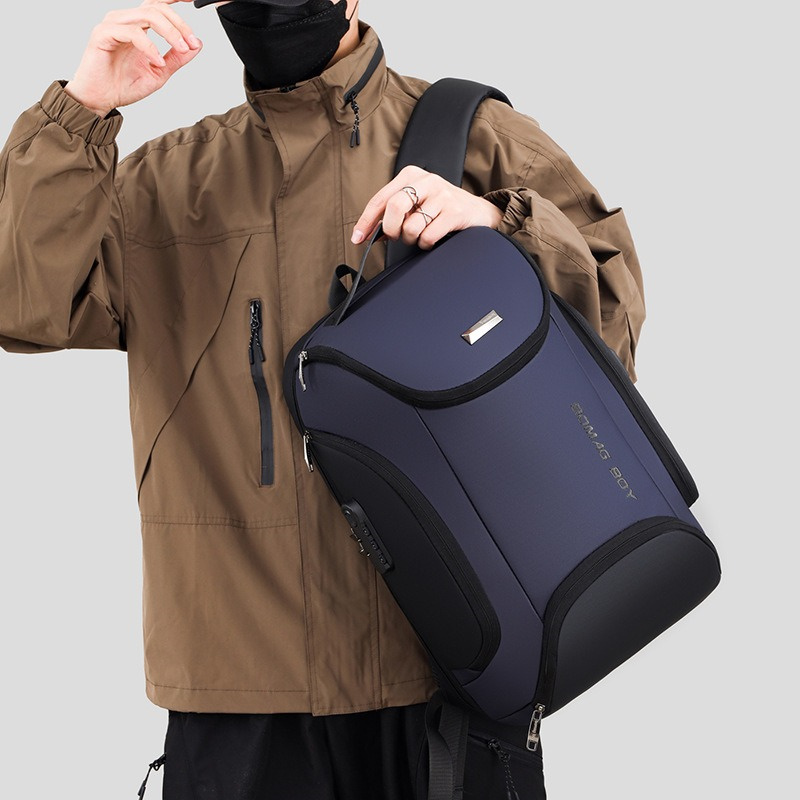 Fashion Business Backpack USB Charging 15.6 inch Laptop Bag Multifunctional Waterproof Large Capacity School Bag Travel Rucksack