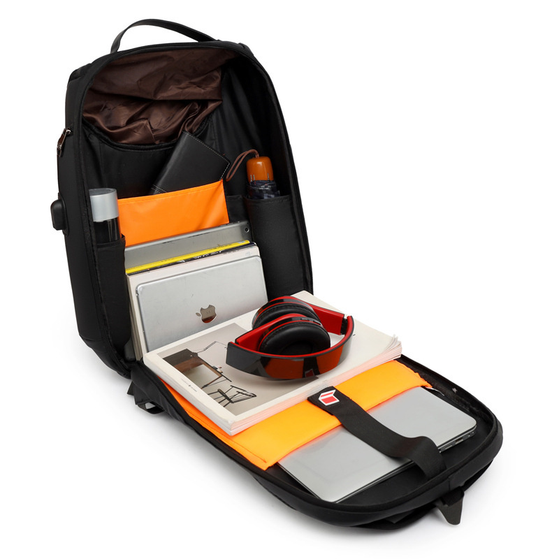 Fashion Business Backpack USB Charging 15.6 inch Laptop Bag Multifunctional Waterproof Large Capacity School Bag Travel Rucksack