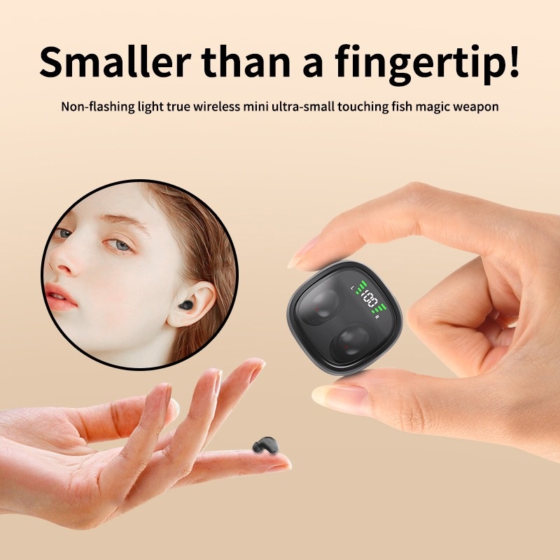 Mini Wireless Bluetooth Headset HD Hifi Earbuds Sleep Game Sports Headphone Touch Control Invisible Earphones for Men Women