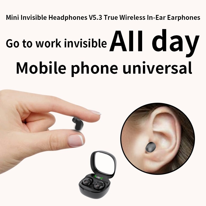 Mini Wireless Bluetooth Headset HD Hifi Earbuds Sleep Game Sports Headphone Touch Control Invisible Earphones for Men Women
