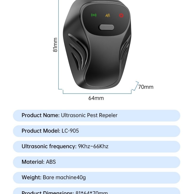Ultrasonic Pest Repeller Safe Electronic Insect Control Effective Against Mosquitoes, Rats, Cockroaches & Family Pests