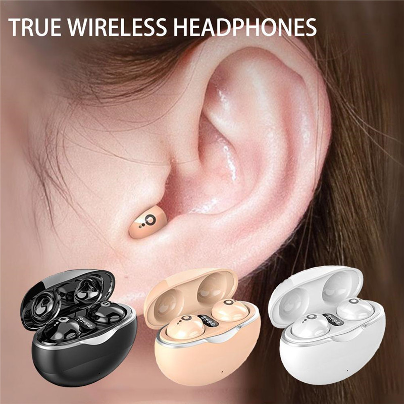 Mini Invisible Bluetooth Earphones TWS Wireless Headphone HiFi Stereo Headset with Mic Mini Sleep Earbuds for All Smart Phone
