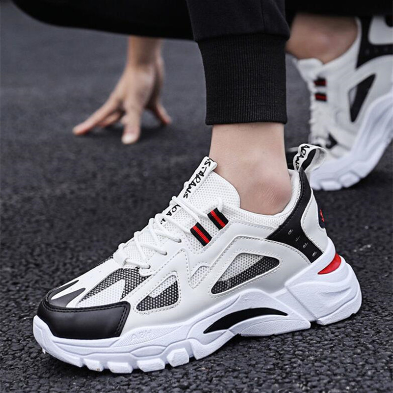 Fashion Men Running Shoes Outdoor Walking Shoes Non-Slip Thick Bottom Casual Sneakers Comfortable Mesh Breathable Sport Shoes