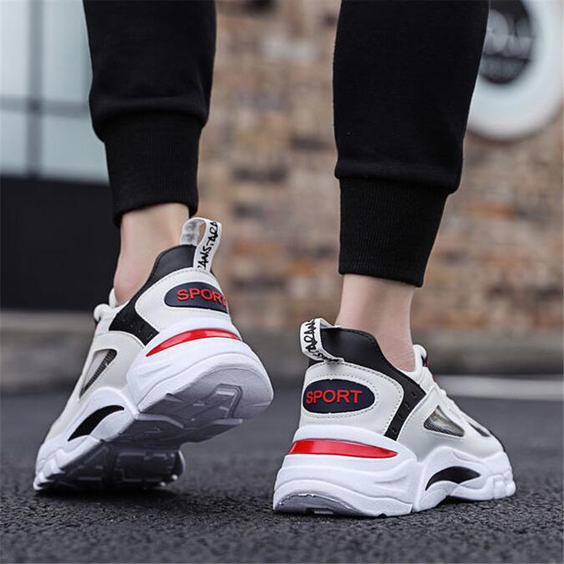 Fashion Men Running Shoes Outdoor Walking Shoes Non-Slip Thick Bottom Casual Sneakers Comfortable Mesh Breathable Sport Shoes