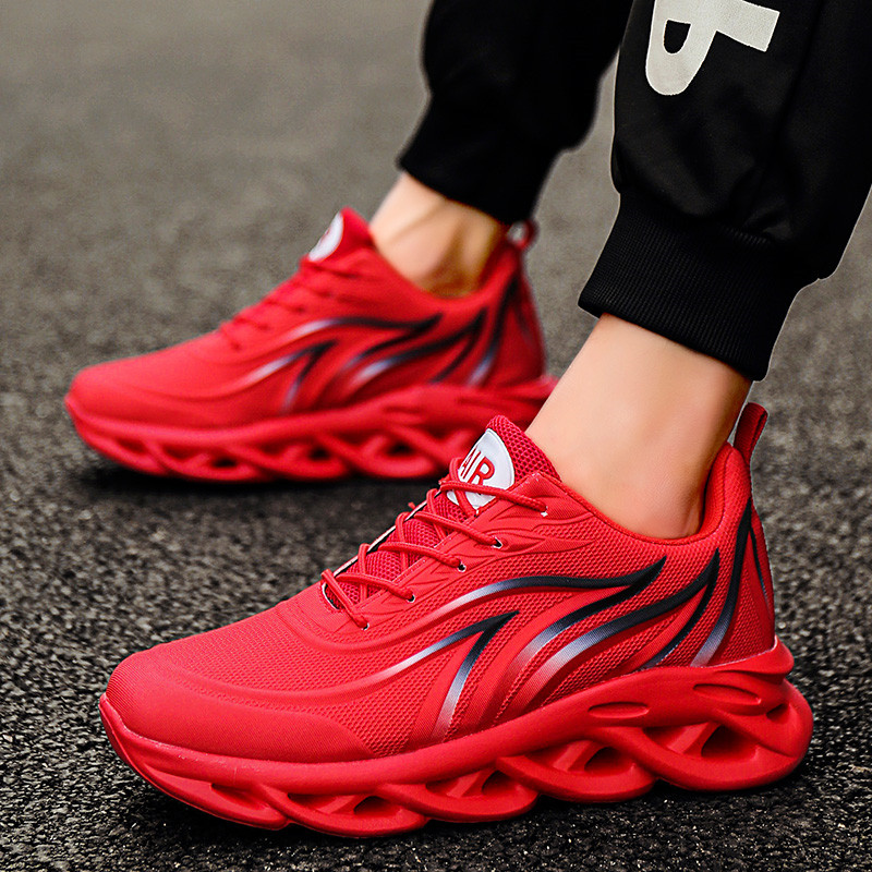 Men's Sneakers Trainers Sports Shoes Running Shoes Fashion Flame Printed Hollow Sole Outdoor Casual Athletic Shoes