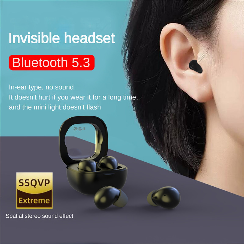 Mini Invisible Earphones Wireless Bluetooth In-Ear Headphone Noise Cancelling Earbuds HIFI Music Headset With Mic