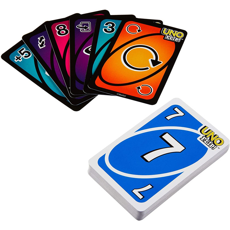 UNO-FLIP Card Game Mattel Games Genuine Family Funny Entertainment Board Game Fun Poker Playing Toy Gift Box Uno Card