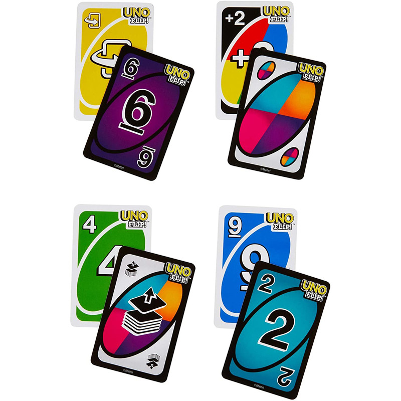 UNO-FLIP Card Game Mattel Games Genuine Family Funny Entertainment Board Game Fun Poker Playing Toy Gift Box Uno Card
