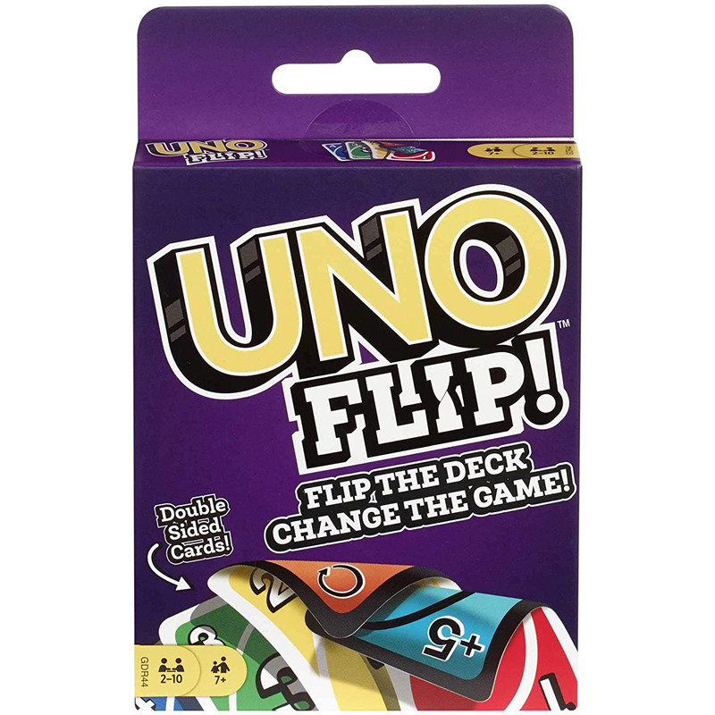 UNO-FLIP Card Game Mattel Games Genuine Family Funny Entertainment Board Game Fun Poker Playing Toy Gift Box Uno Card