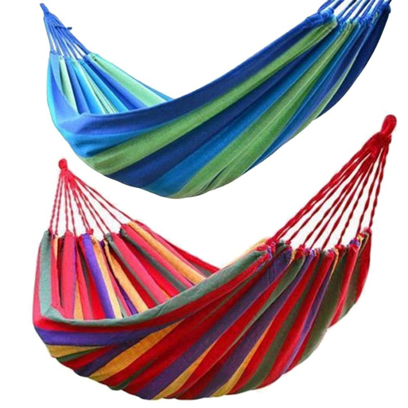 Camping Hammock Canvas Swing Bed Outdoor Backpacking Travel Survival Sleeping Bed Terrace Porch Hanging Chair 190*80cm