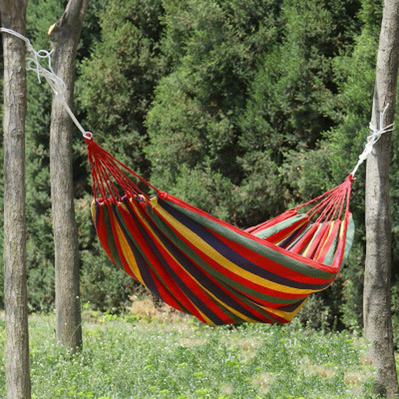 Camping Hammock Canvas Swing Bed Outdoor Backpacking Travel Survival Sleeping Bed Terrace Porch Hanging Chair 190*80cm