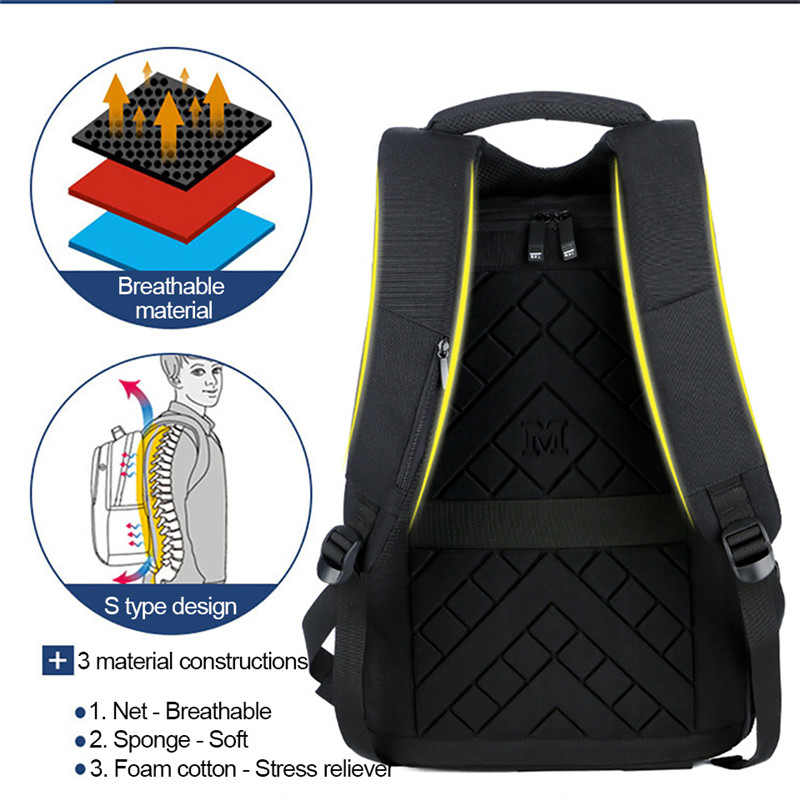 Men Notebook Backpacks Male 15.6 Inch Laptop Backpack Fashion Student Bagpack Waterproof Business USB Charging Travel Bag