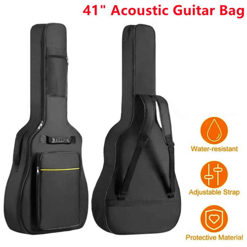 Guitar Carrying Bag Waterproof Two Front Pockets Adjustable Shoulder Straps Protective Classical Acoustic Guitar Backpack Cover