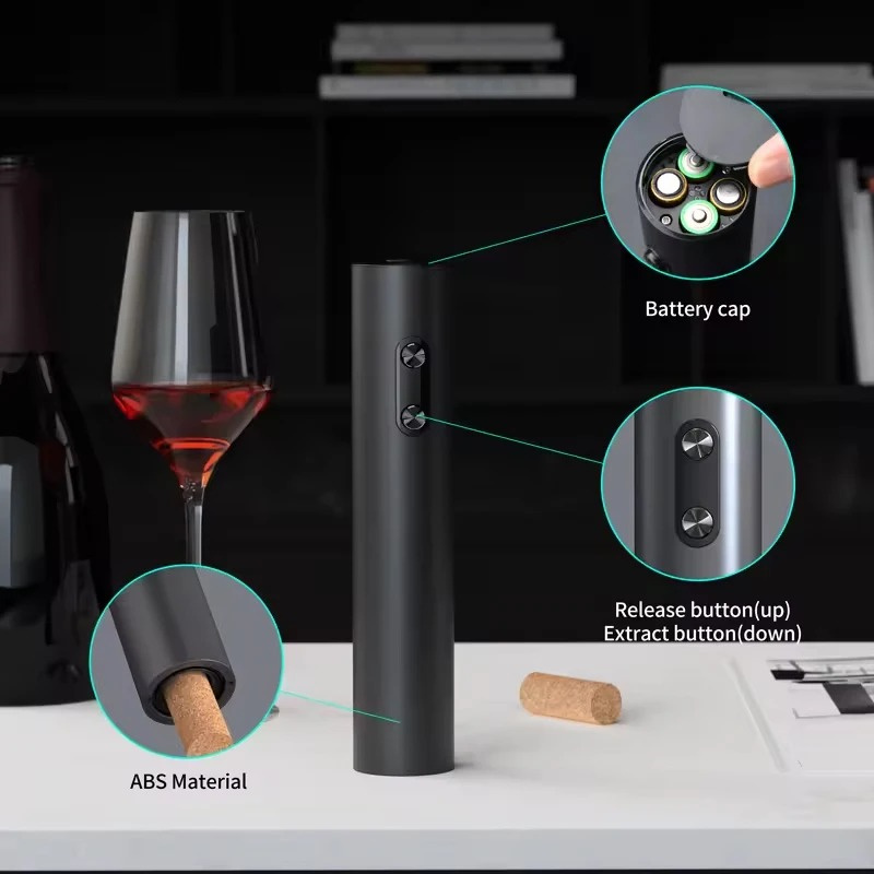 1set Electric Wine Opener Automatic Wine Bottle Corkscrew with Aerator Pourer & Foil Cutter for Kitchen Bar Tool Party Gift