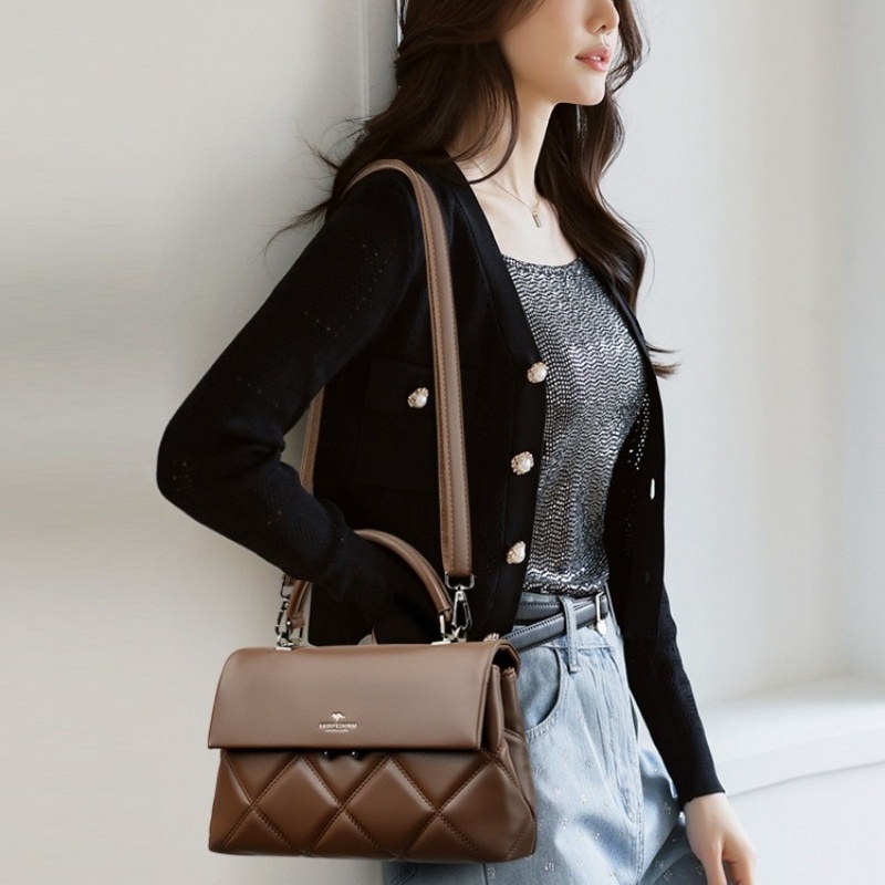 Fashion Women's Small Square Bag High Quality Soft Leather Shoulder Bag Women Handbag Wallet Solid Color Female Crossbody Bags