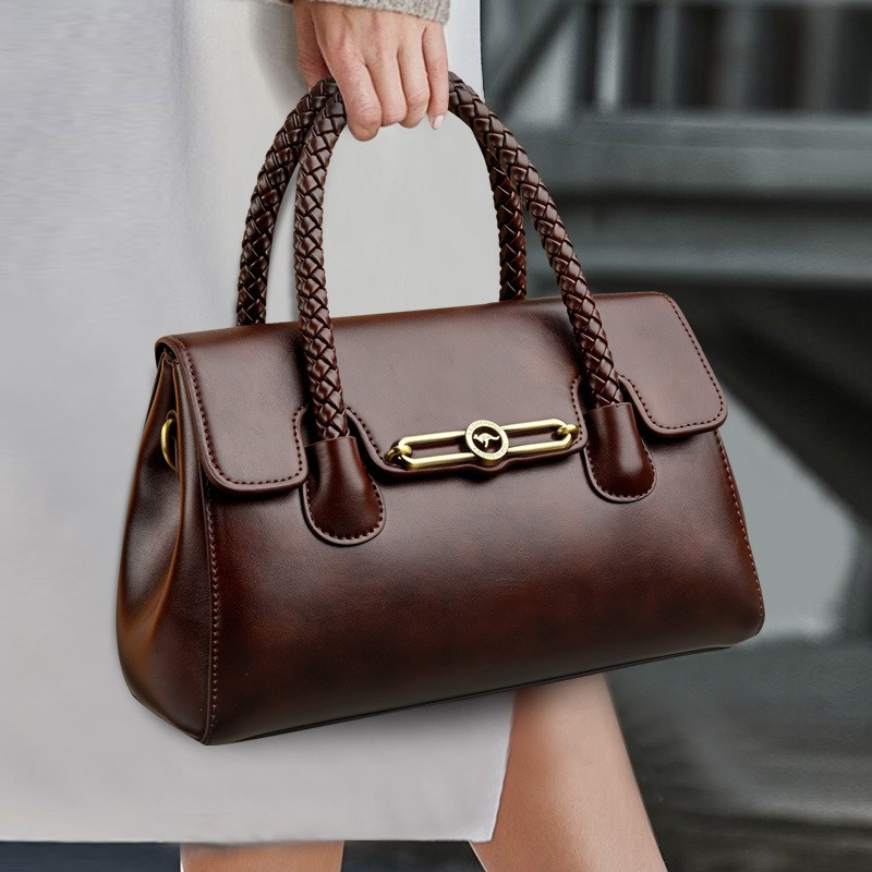 High Quality Leather Women's Handbag Top-Handle Bags Female Purse and Handbag Messenger Commuter Ladies Shoulder Crossbody Bag