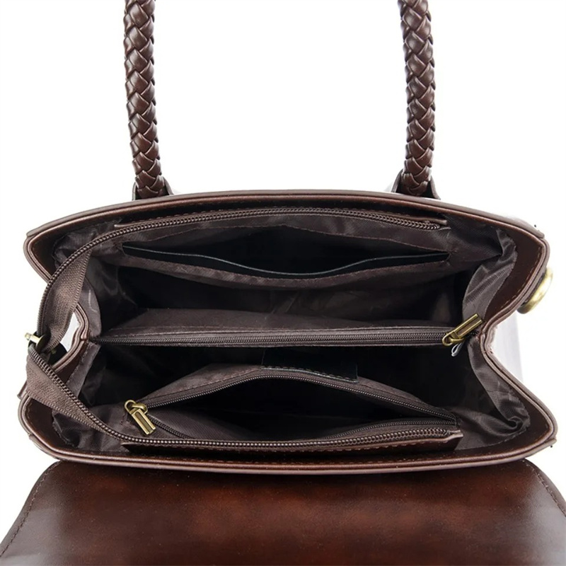 High Quality Leather Women's Handbag Top-Handle Bags Female Purse and Handbag Messenger Commuter Ladies Shoulder Crossbody Bag