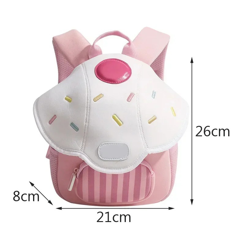 Fashion PU Cute Mushroom Backpack Cartoon Kindergarten School Bag Children's Bag Mini Kid Backpack Travel Bags for Boy Girl Gift