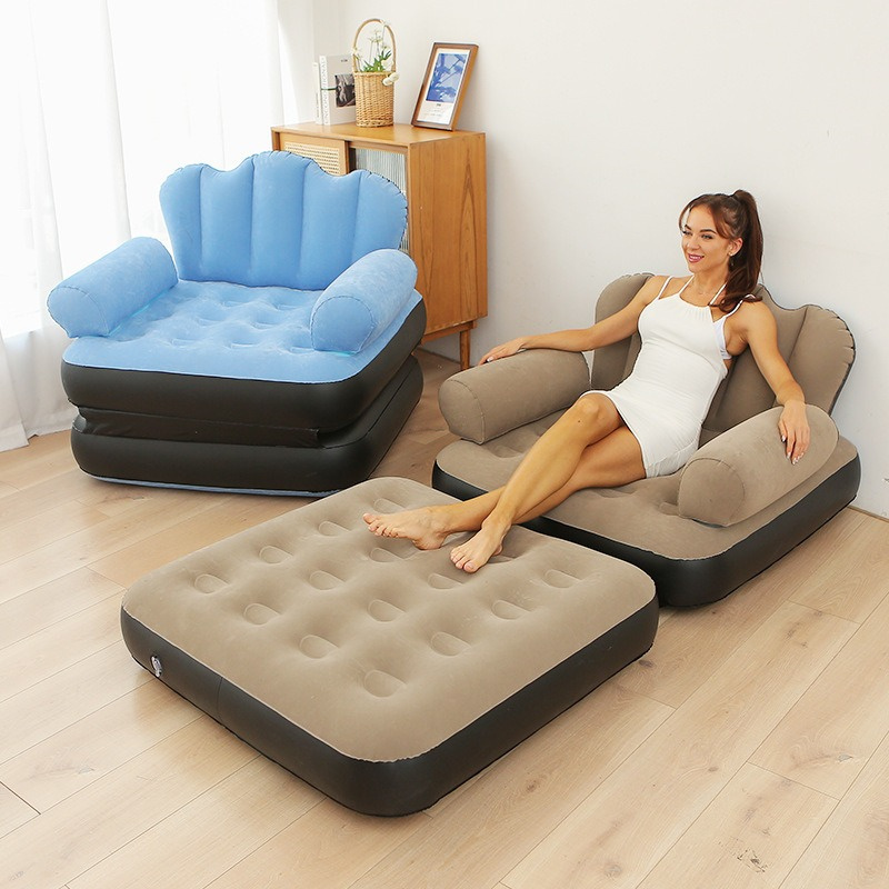 Inflatable Bean Bag Sofa Lazy Sofa Set Outdoor Foldable Mattress Recliner Bed Outdoor Seat Tatami Footstool Bedroom Lounge Chair