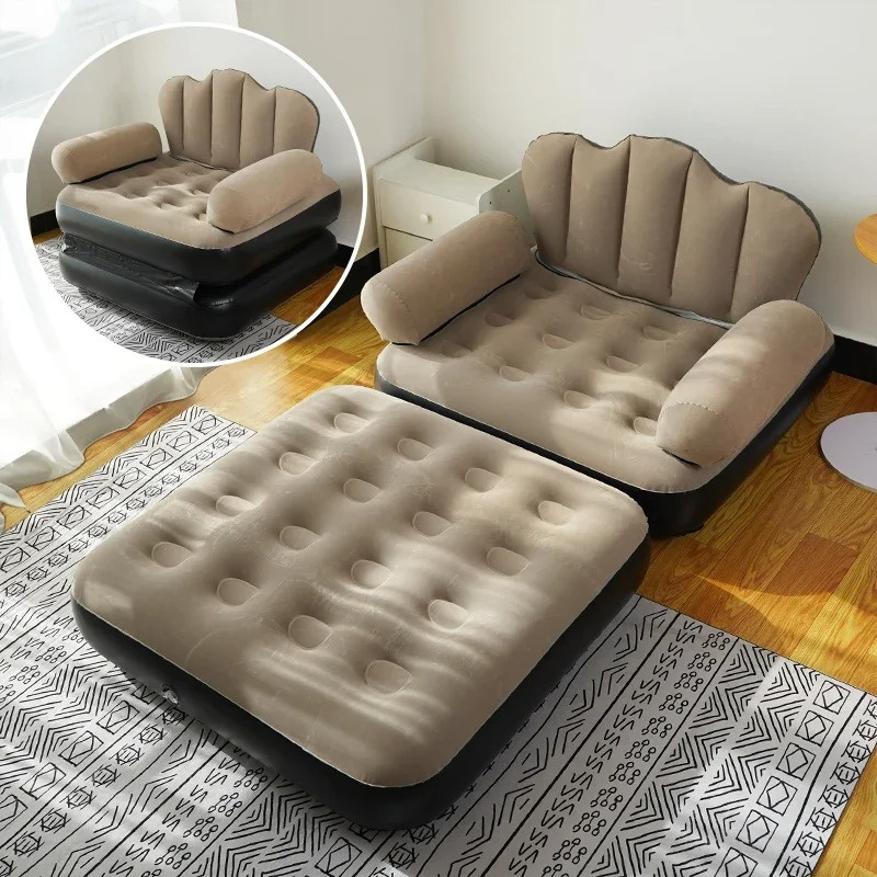 Inflatable Bean Bag Sofa Lazy Sofa Set Outdoor Foldable Mattress Recliner Bed Outdoor Seat Tatami Footstool Bedroom Lounge Chair