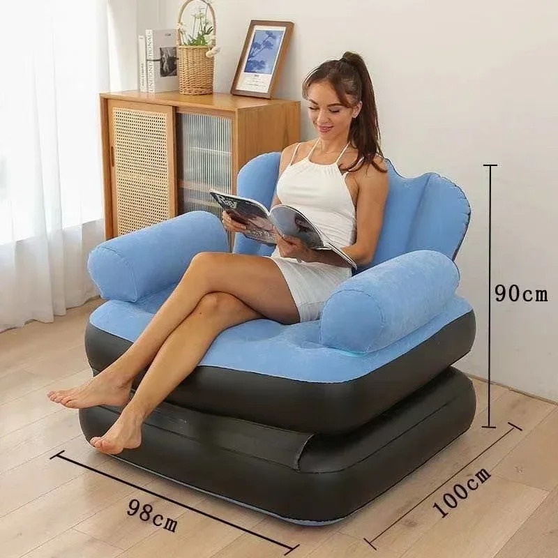 Inflatable Bean Bag Sofa Lazy Sofa Set Outdoor Foldable Mattress Recliner Bed Outdoor Seat Tatami Footstool Bedroom Lounge Chair