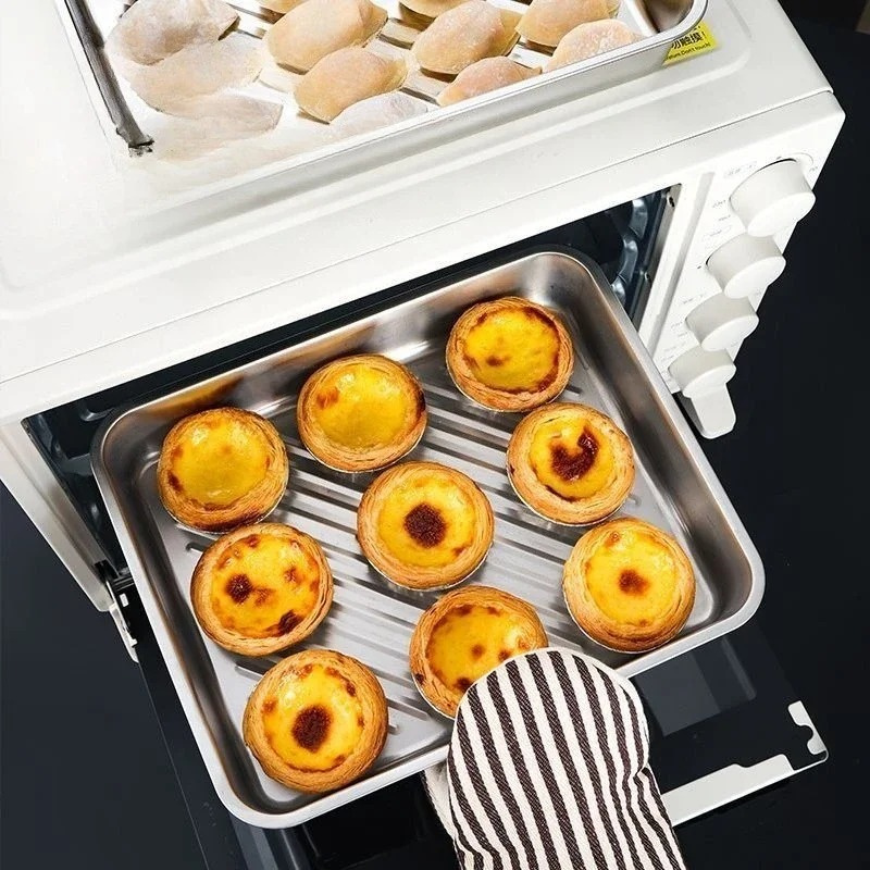 Stainless Steel Dumpling Storage Box Stackable with Sealed Lid Food Storage Container Plates BBQ Baking Tray Kitchen Accessories