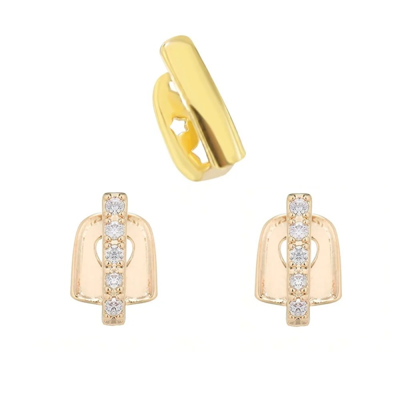 3pcs Creative Punk Hip Hop Teeth Grillz Funny Bling Single Clips Grillz Removable Unisex Rhinestone Teeth Caps Men Women