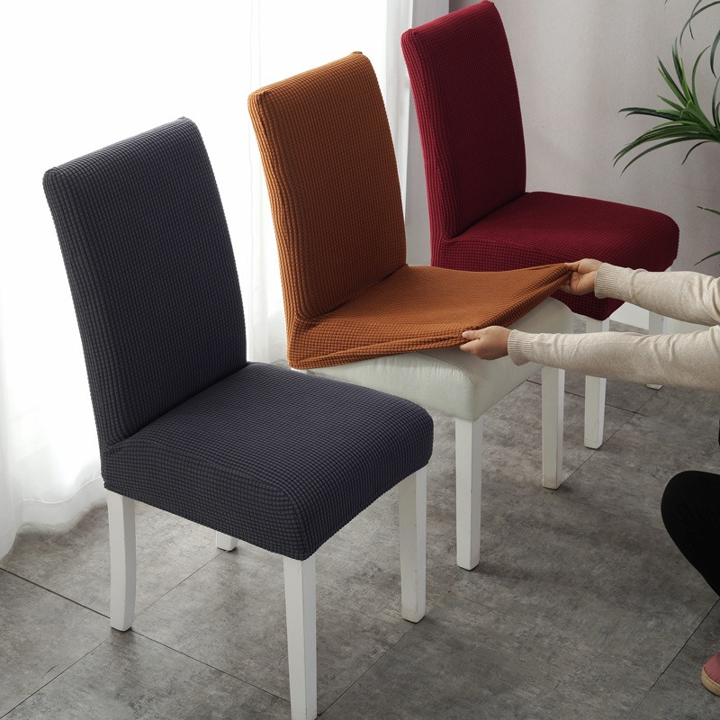 Jacquard Chair Cover for Dining Room Stretch Banquet Dining Dust Chair Cover Hotel Slipcover Elastic Spandex Kitchen Chair Cover