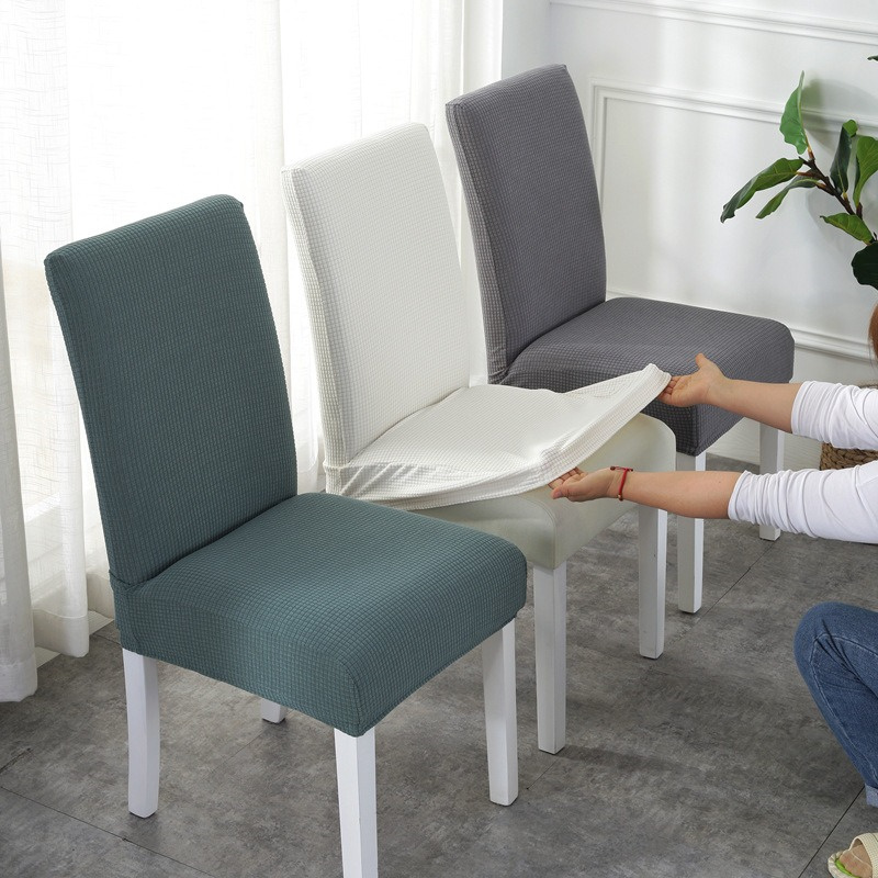 Jacquard Chair Cover for Dining Room Stretch Banquet Dining Dust Chair Cover Hotel Slipcover Elastic Spandex Kitchen Chair Cover