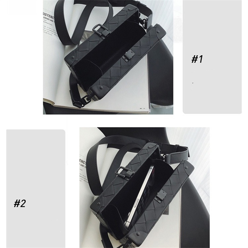Designer Lock Buckle Box Shape Bag Fashion Men Women Small Square Shoulder Crossbody Bag PU Leather Mini Phone Bag Purse