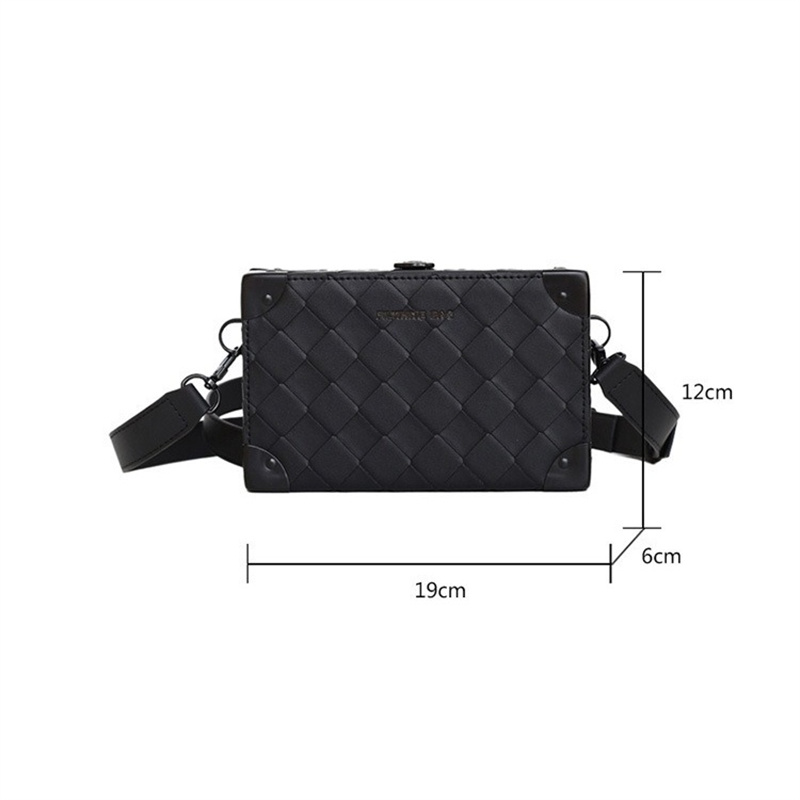 Designer Lock Buckle Box Shape Bag Fashion Men Women Small Square Shoulder Crossbody Bag PU Leather Mini Phone Bag Purse