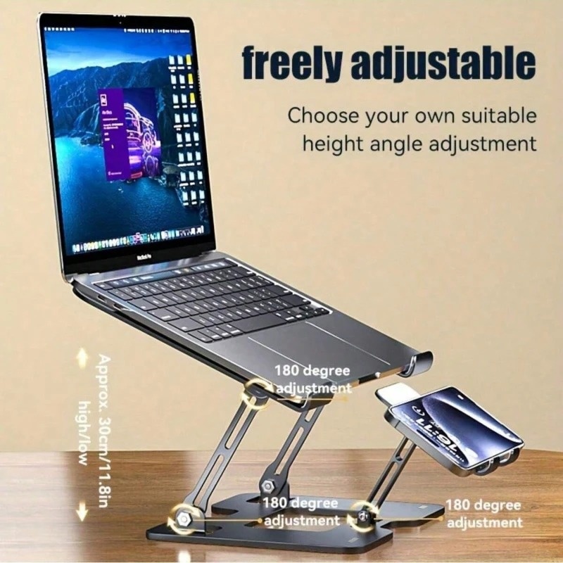 Carbon Steel Laptop Holder Ergonomic Foldable Heat Dissipation Cooling Notebook Bracket Adjustable Tablet Stand Phone Holder